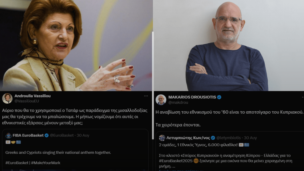 Α. Βασιλείου και Δρουσιώτης ενοχλήθηκαν με Εθνικό Ύμνο και ανάρτηση&nbsp;Λετυμπιώτη